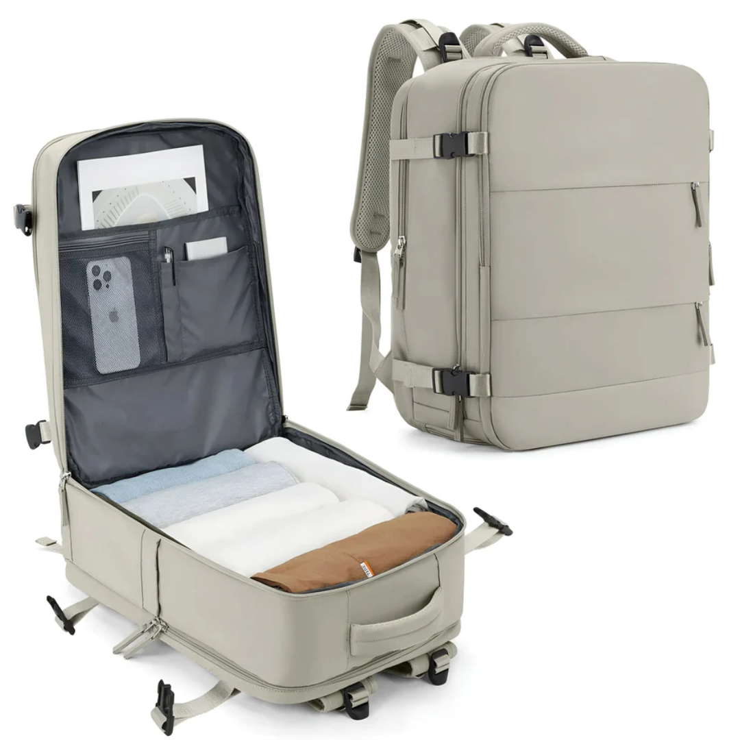 Travel Backpack with Large Capacity for Women | Carlinda Beige