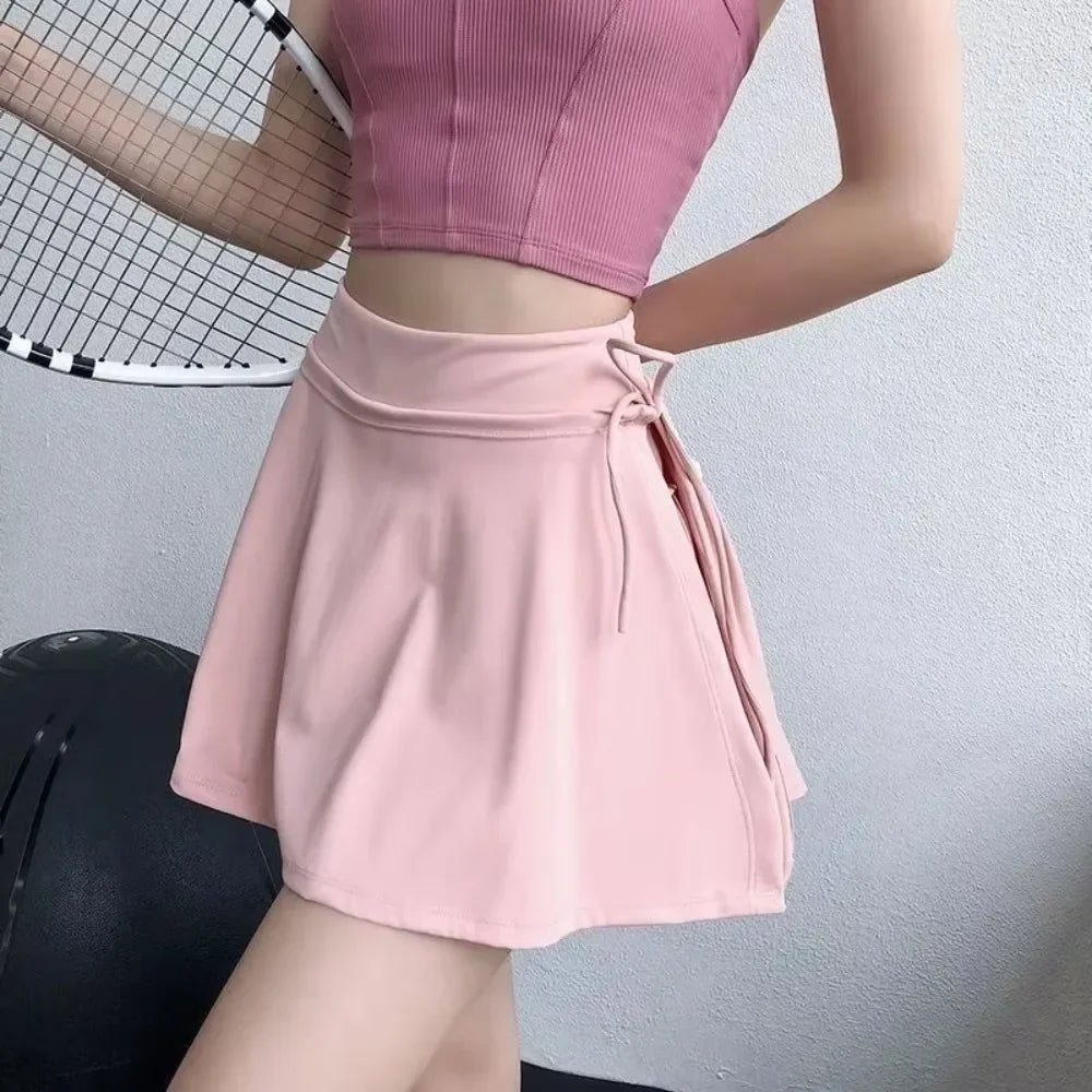 High Waist Mini Pleated Skort for Women | Genevieve Pink