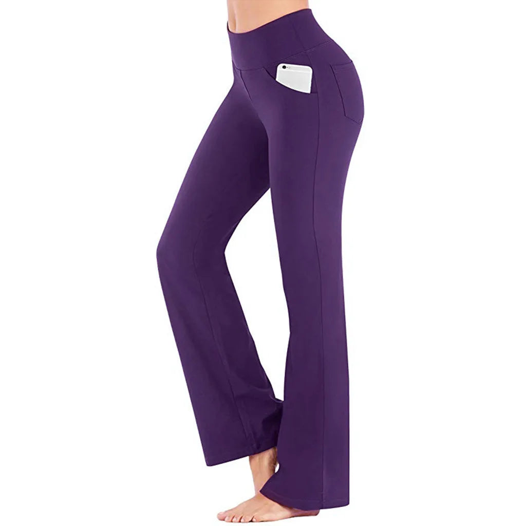 High Waist Palazzo Flared Pants for Women | Samara Purple
