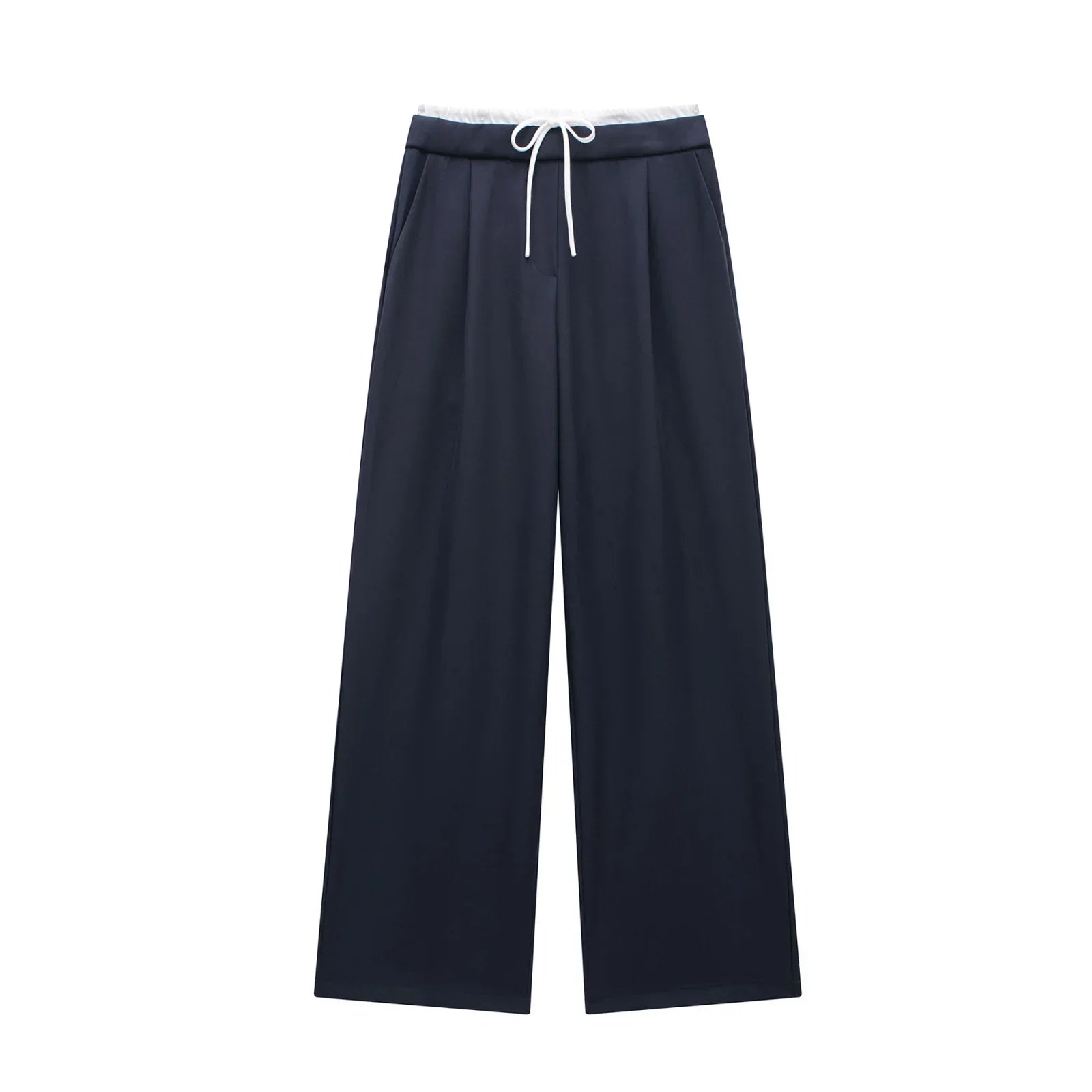 High Waisted Baggy Wide Pants | Bluey Dark Gray