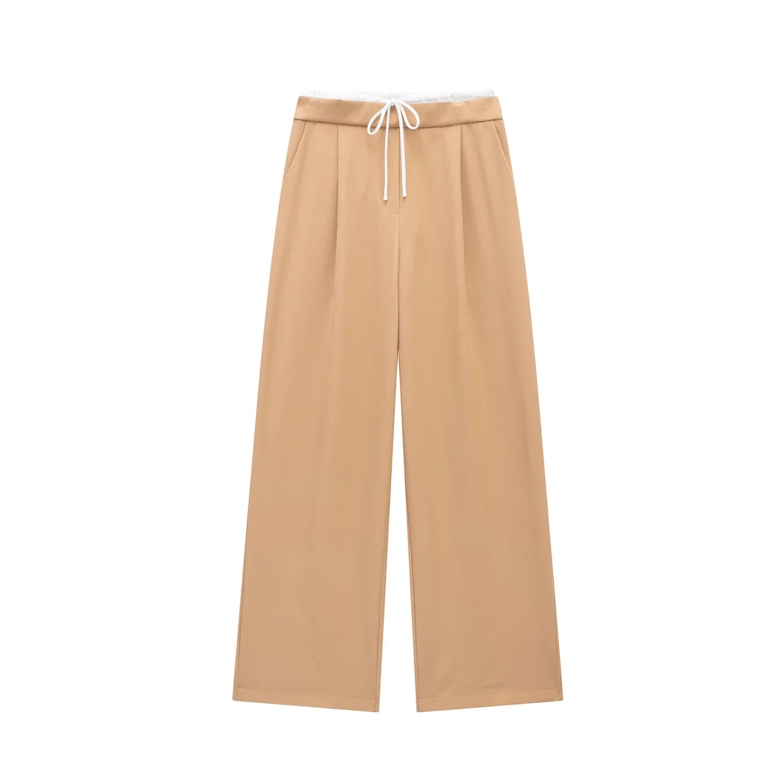 High Waisted Baggy Wide Pants | Bluey Khaki