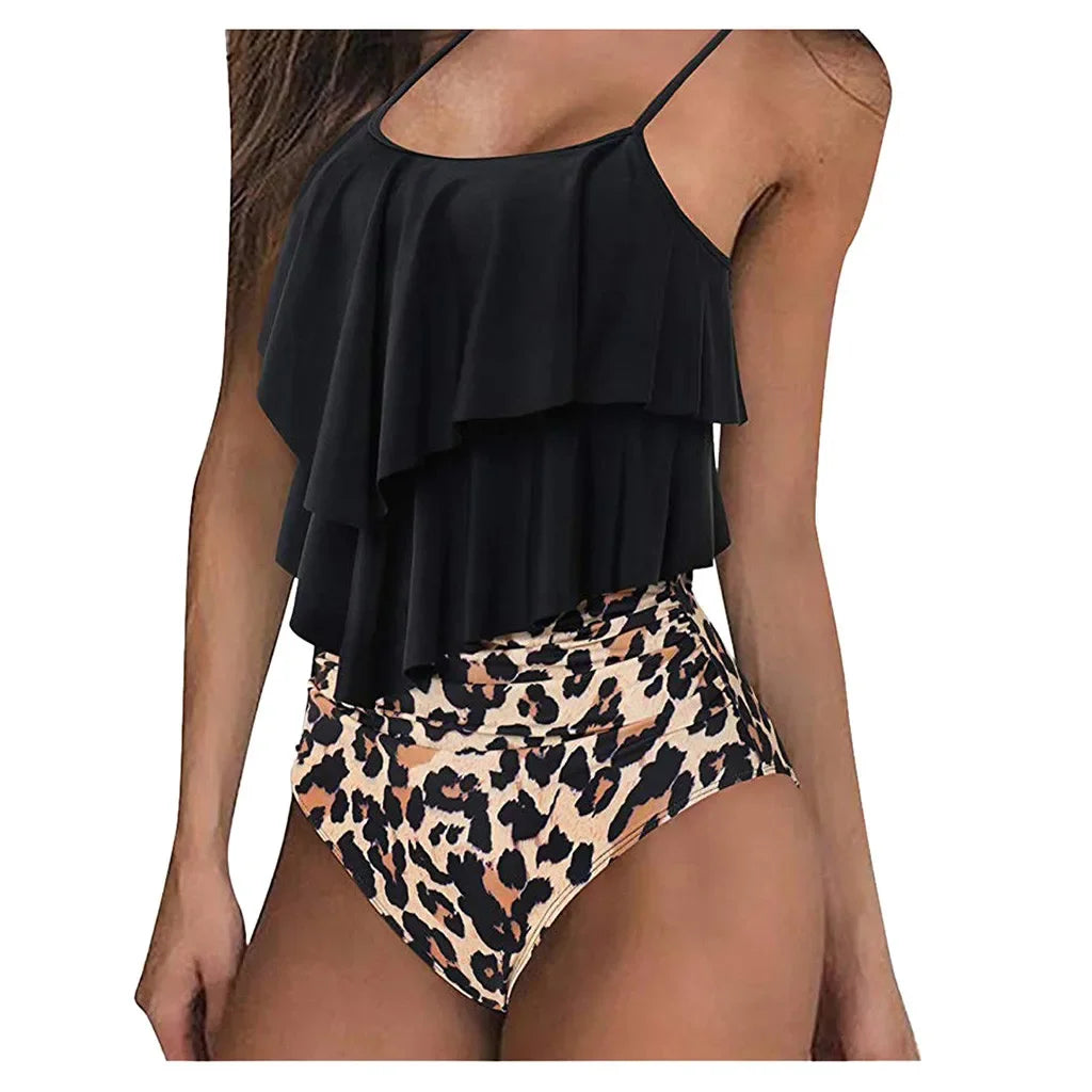 High Waisted Tankini Set For Women | Zorina Black