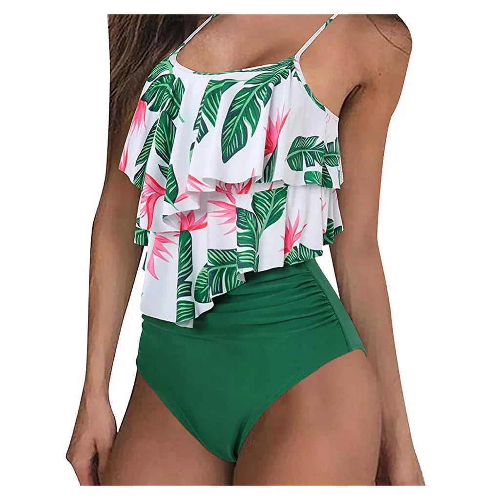 High Waisted Tankini Set For Women | Zorina Green
