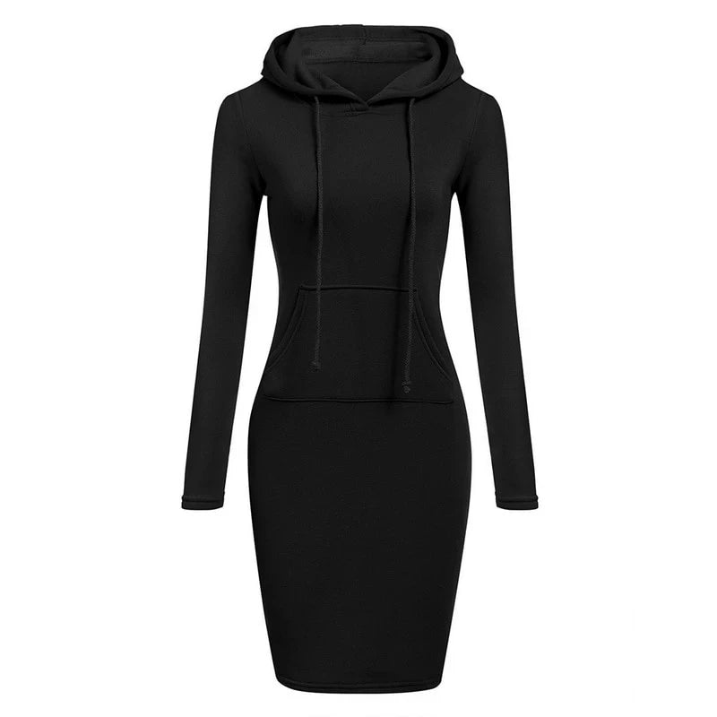 Hooded Dress Casual Style For Women | Jorina Black