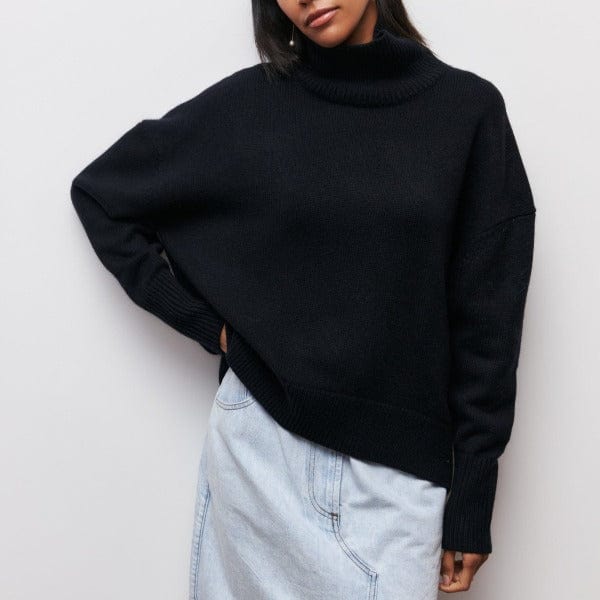 Full Sleeve Sweater Elegant Style for Women | Iverna Black