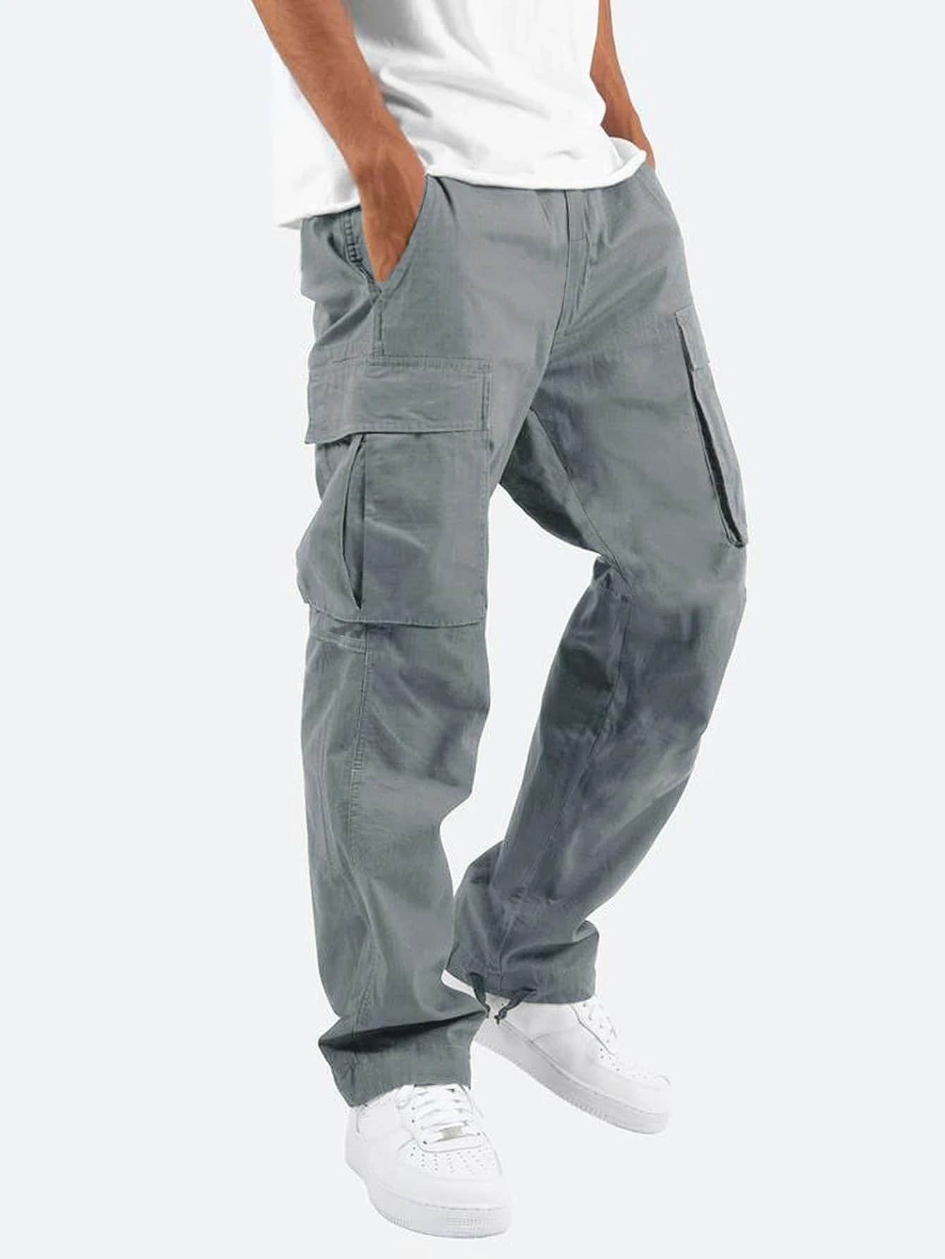 Jadea | Relaxed Fit Cargo Pants Grey