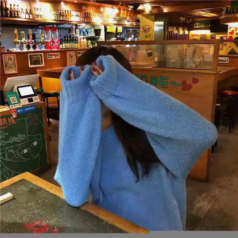 Knitted Pullover Sweater Loose Fit for Women | July Blue