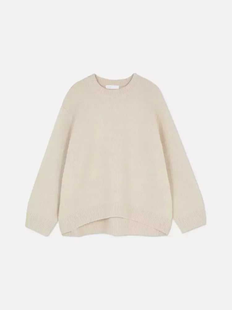Knitted Pullover Sweater Loose Fit for Women | July Camel