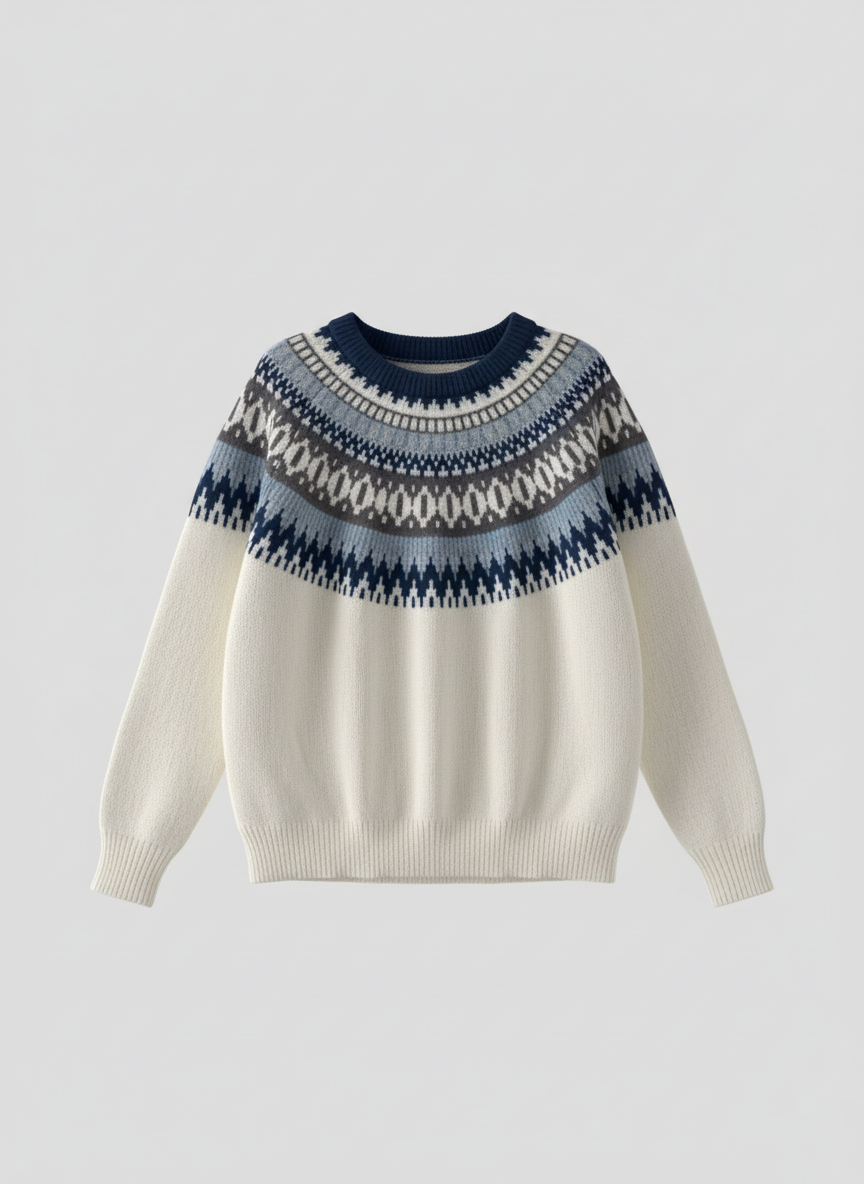 Knit Wool Jumper Relaxed Fit for Women | Elvara Light Blue