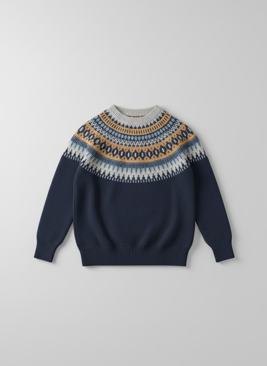 Knit Wool Jumper Relaxed Fit for Women | Elvara Blue