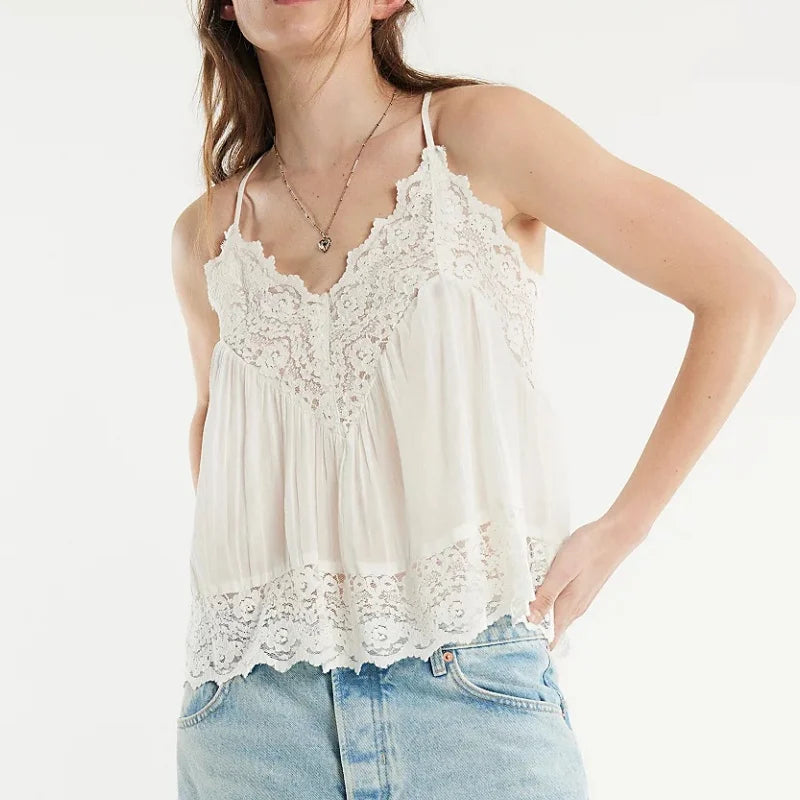 Lace Cami with Adjustable Spaghetti Straps for Women | Ellie