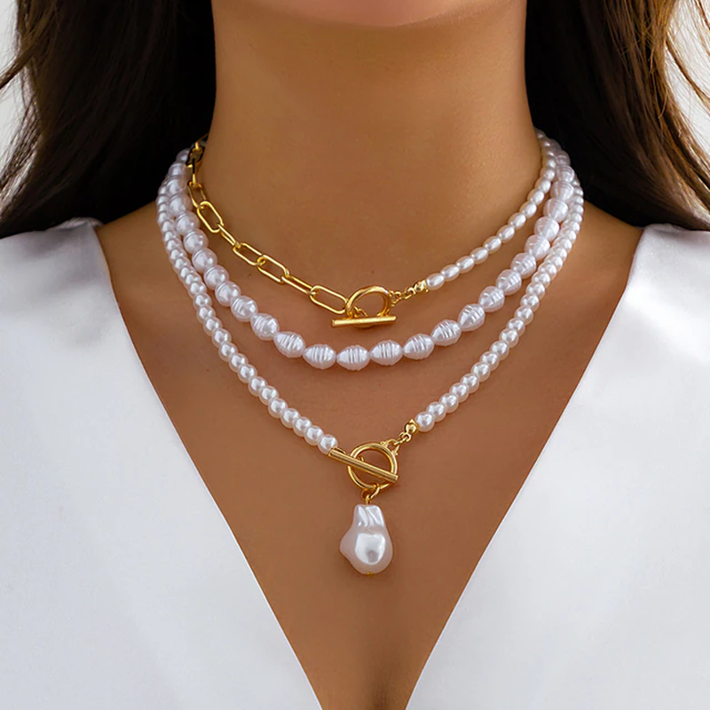 Layered Pearl Necklace Set for Women | Isabella 2 One size