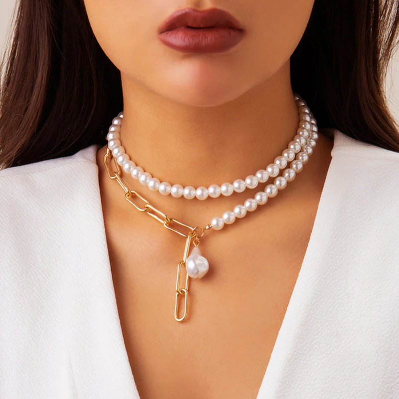 Layered Pearl Necklace Set for Women | Isabella 6 One size