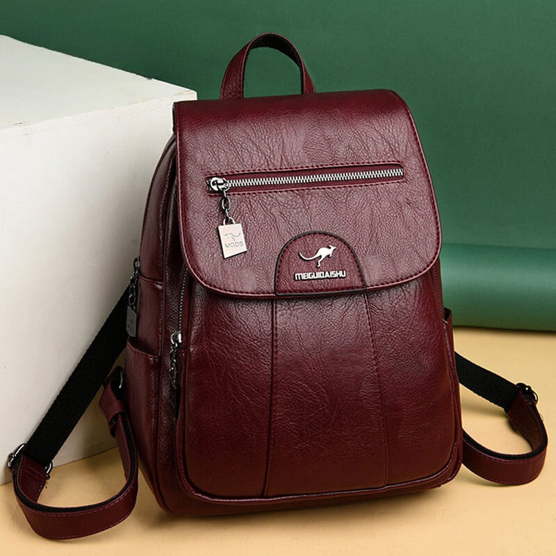 Leather Backpack for Women | Isolde Red