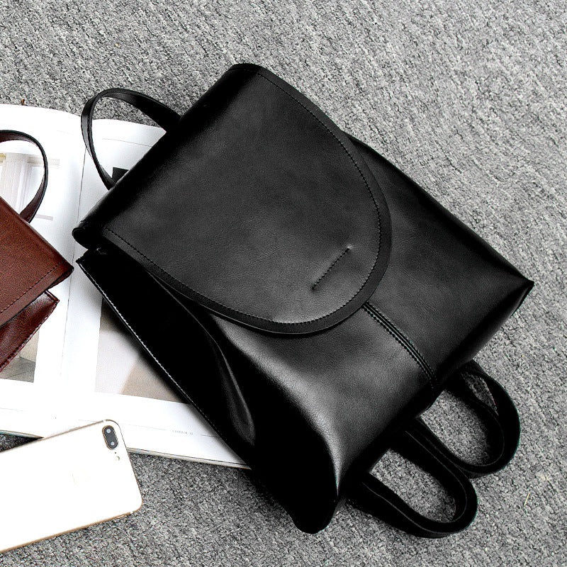 Leather Laptop Backpack For Women | Zandria Black One Size