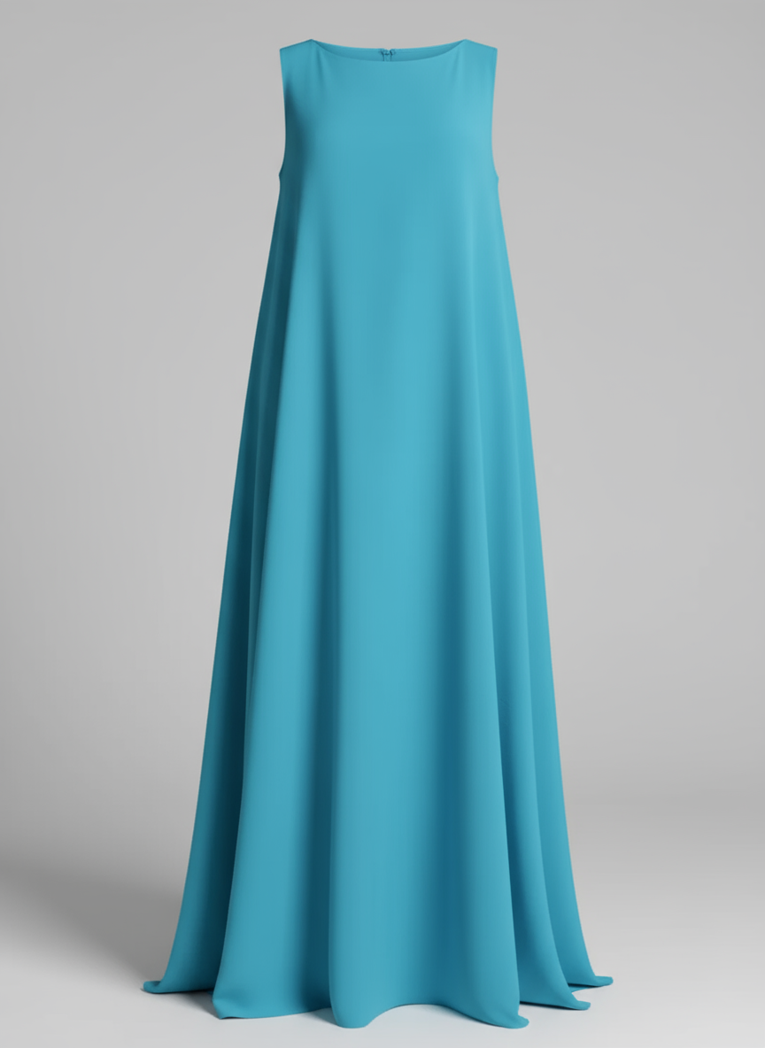 Women Sleeveless A-Line Evening Gown | Hazel Light Blue
