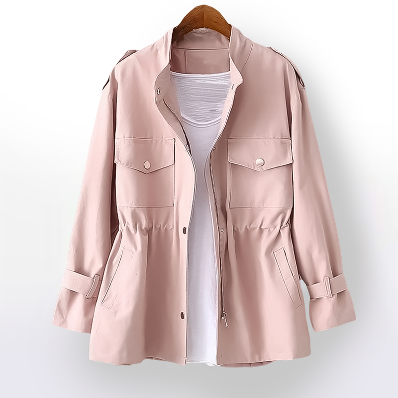 Lightweight Drawstring Utility Jacket for Women | Jess Pink
