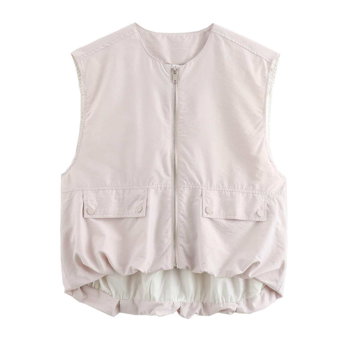 Lightweight Sleeveless Bomber Vest Jacket for Women | Judy Beige