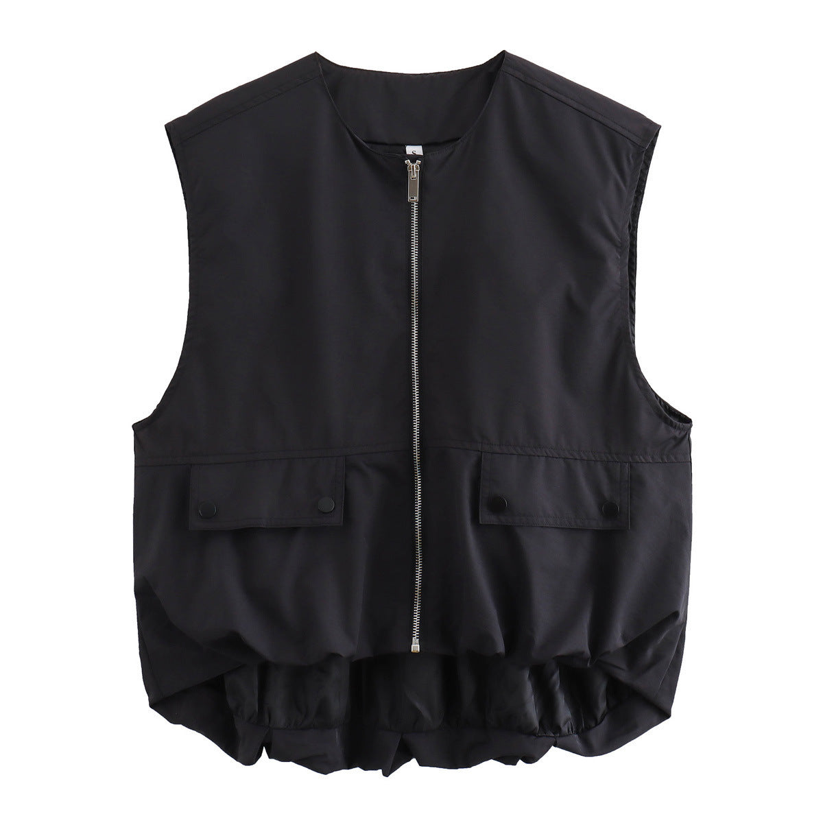 Lightweight Sleeveless Bomber Vest Jacket for Women | Judy Black