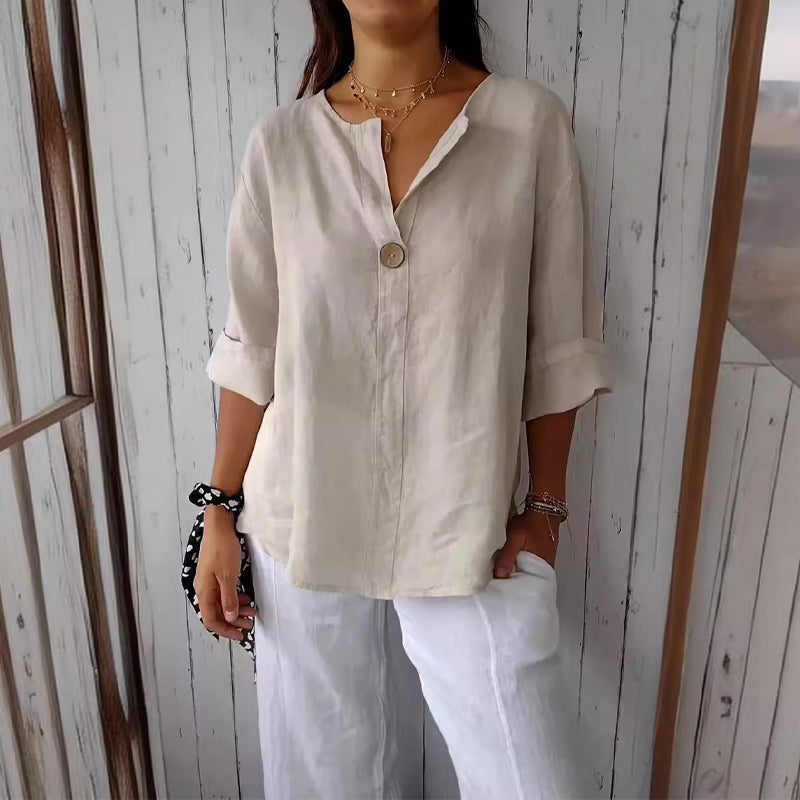 Linen Blouse for Women | Valentina Beige