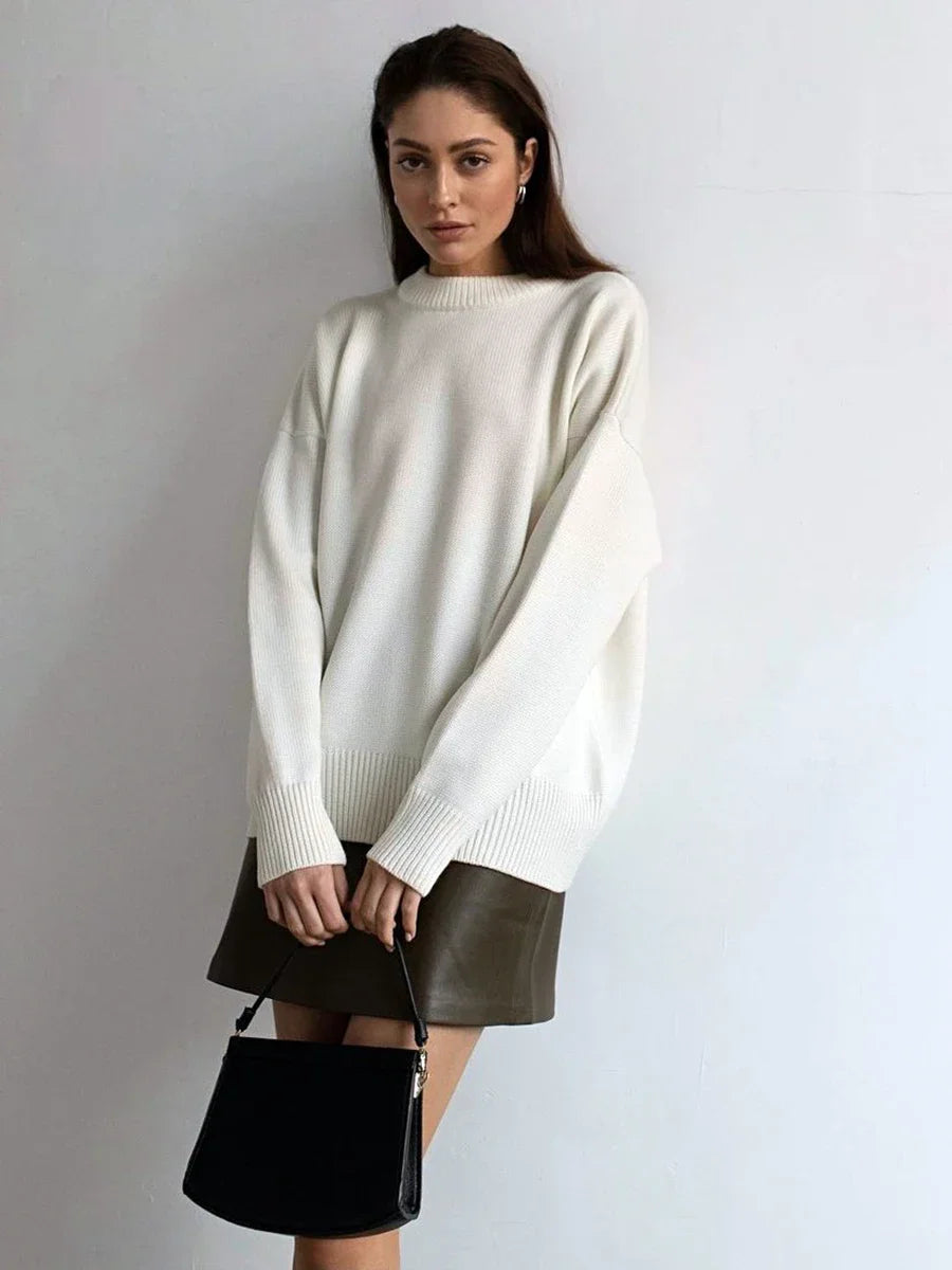 Oversized Knit Pullover for Women | Liora White