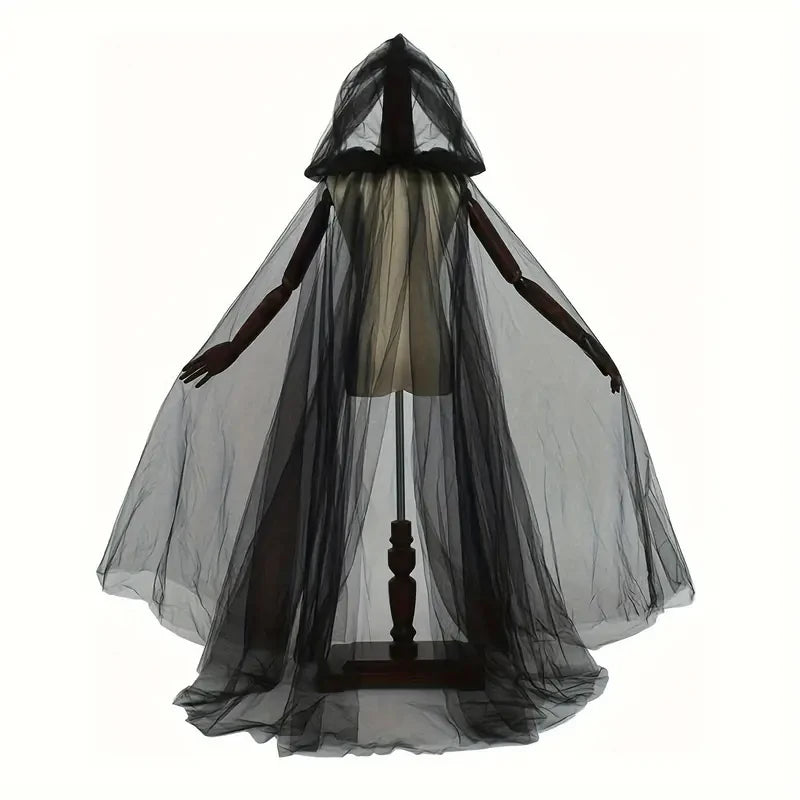 Long Black Hooded Cape Party Costume Cloak for Women | Nyra One size