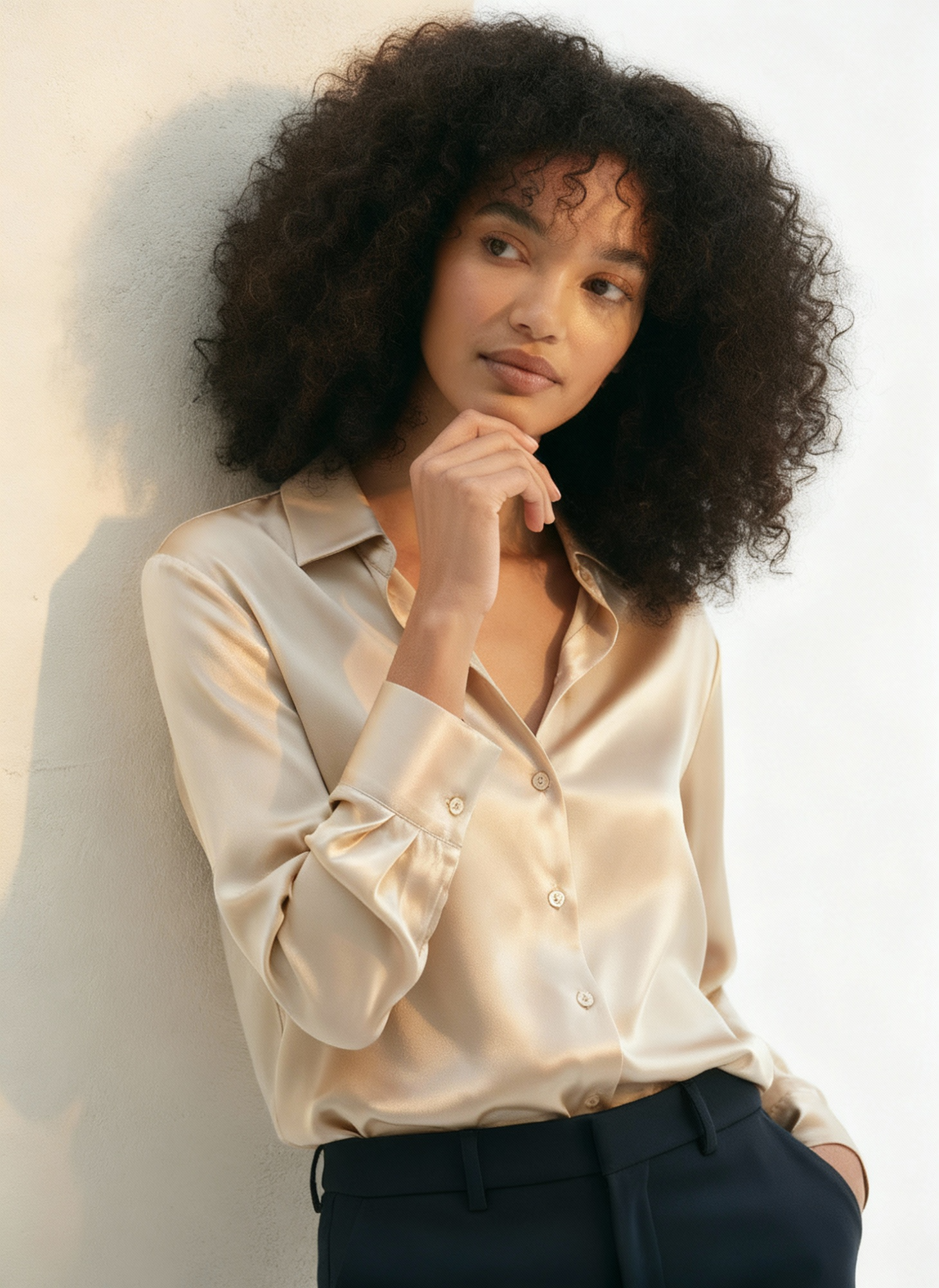 Long Sleeve Blouse Luxurious Silk for Women | Élodie