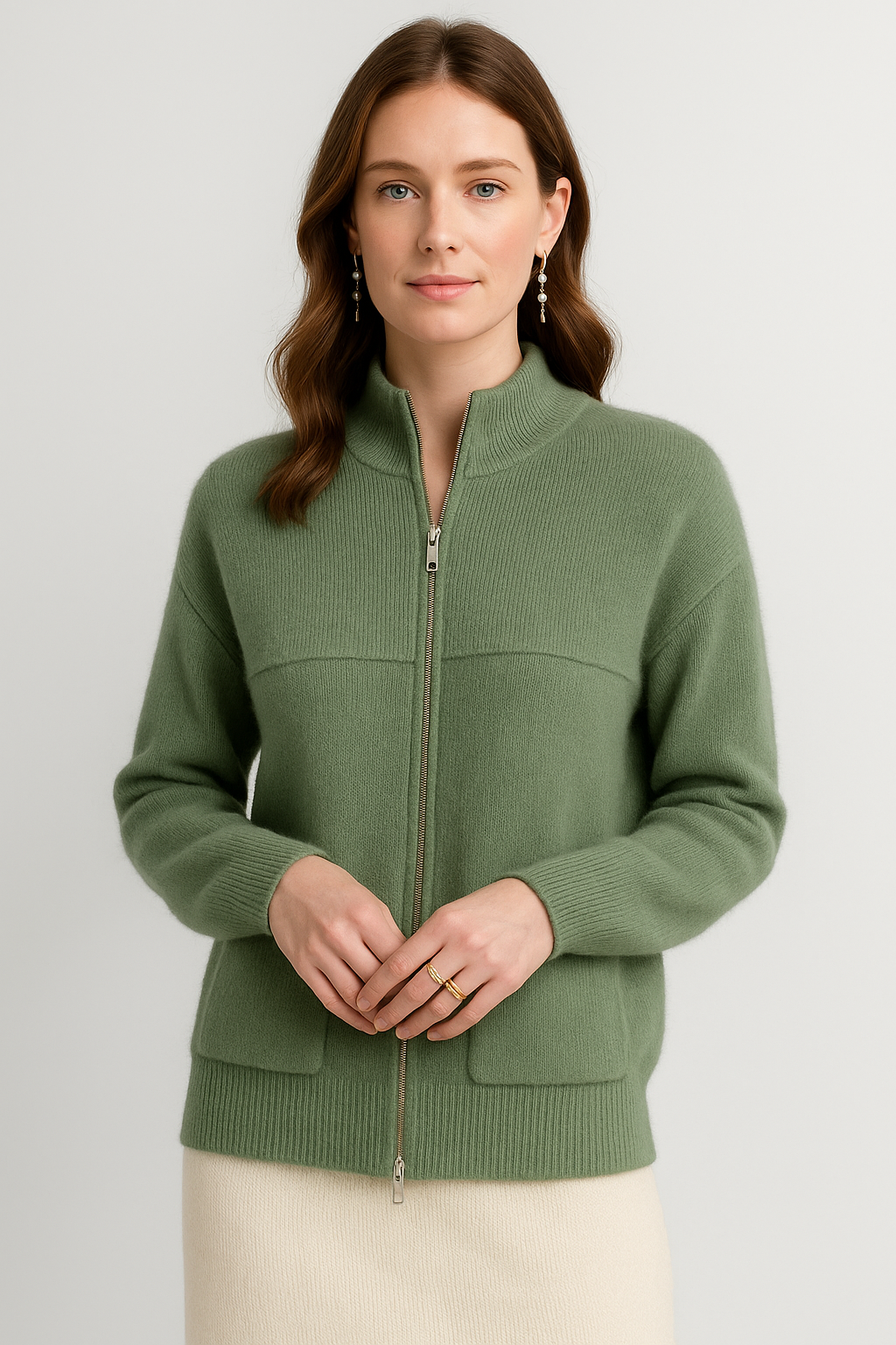 Plaid Knit Sweater Tailored Fit for Women | Lorraine Green