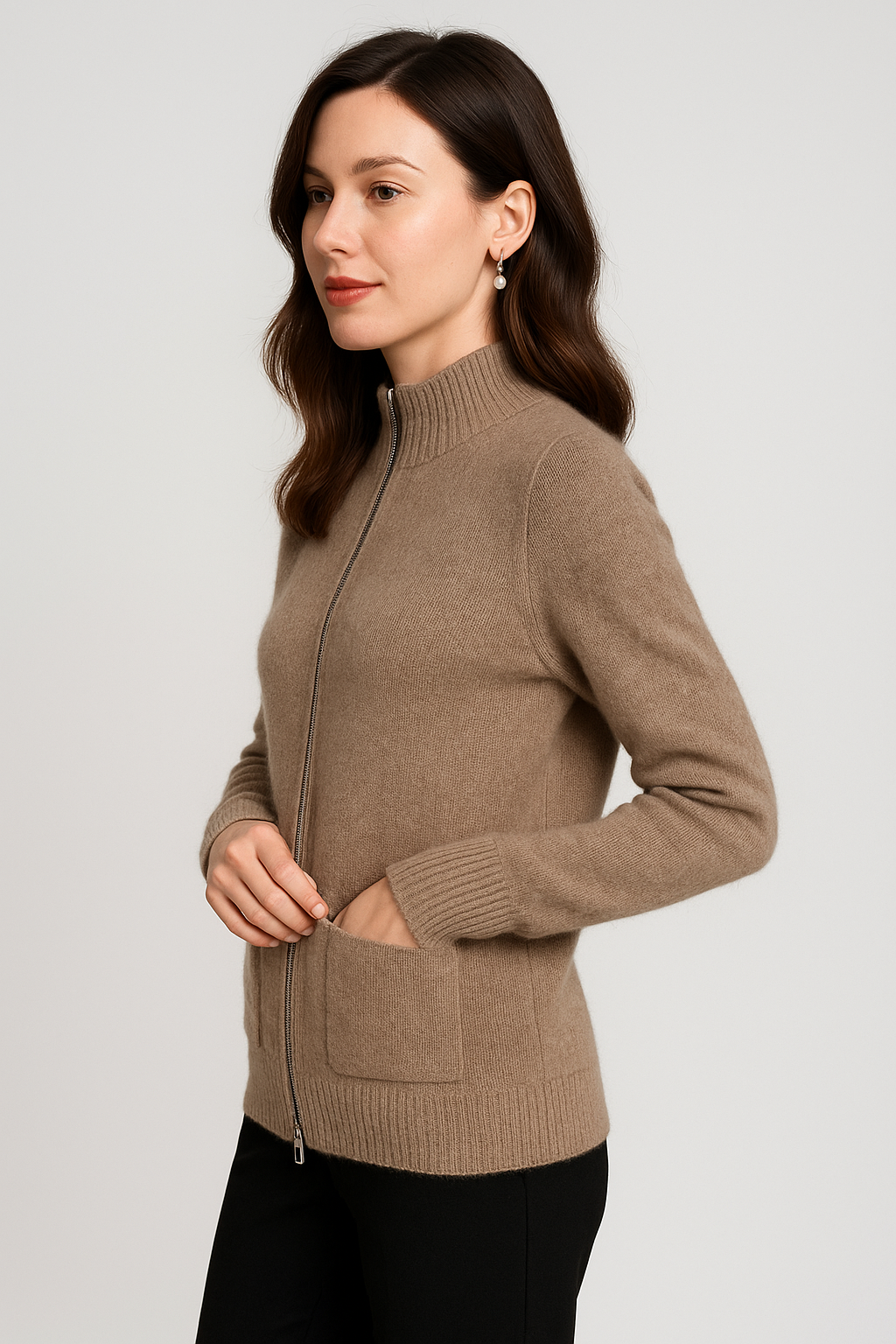 Plaid Knit Sweater Tailored Fit for Women | Lorraine