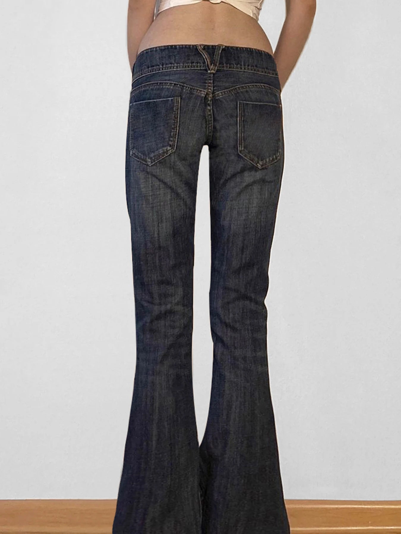 Blue Low Rise Flared Jeans for Women | Kira