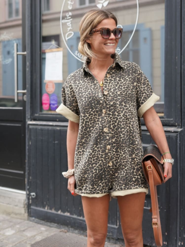 Mini Cheetah Printed Romper for Women | Lunara
