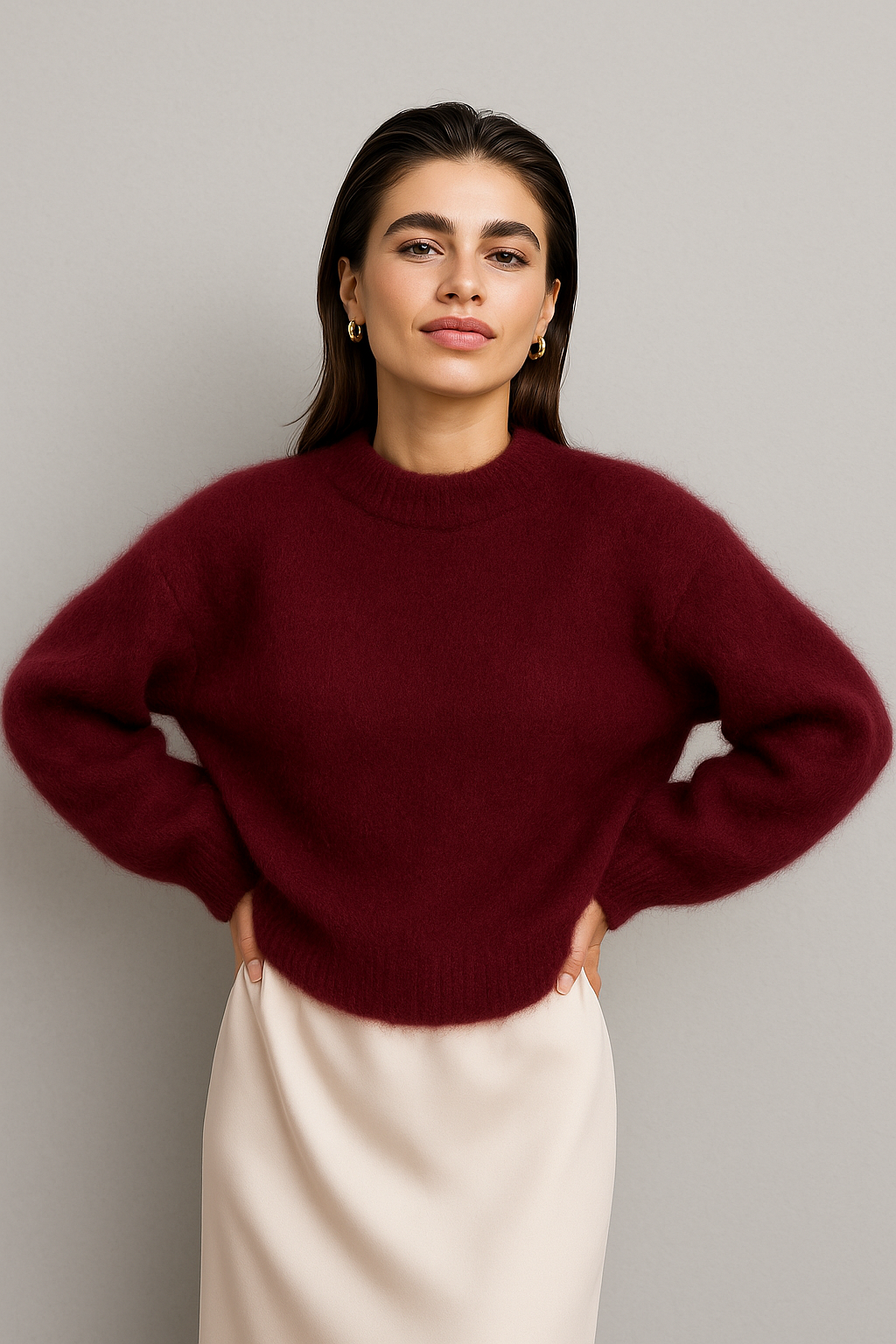 Oversized Sweater Cozy Fit for Women | Lunelle Burgundy