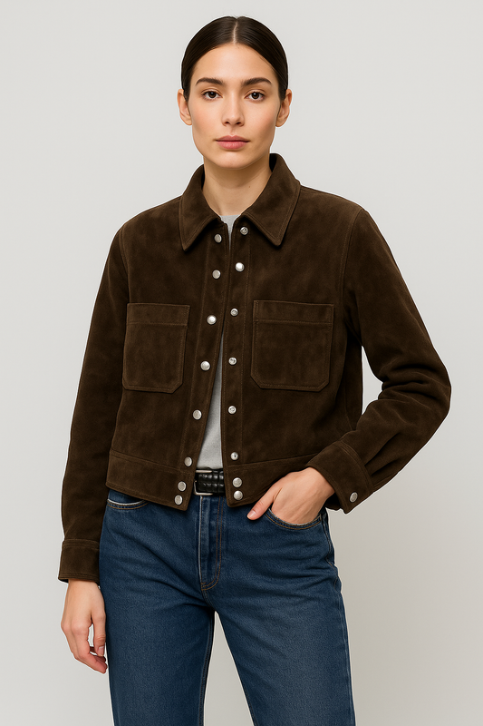 Maribel – Vintage Brown Suede Jacket M