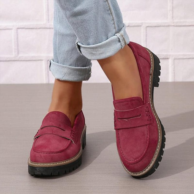 Slip-On Loafers Comfortable Fit for Women | Marisse Red