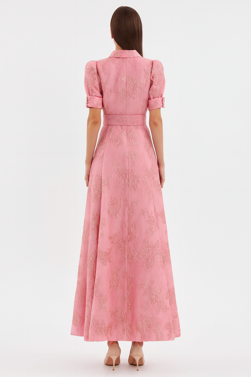 Mavina | Floral Pink Wedding Guest Dress
