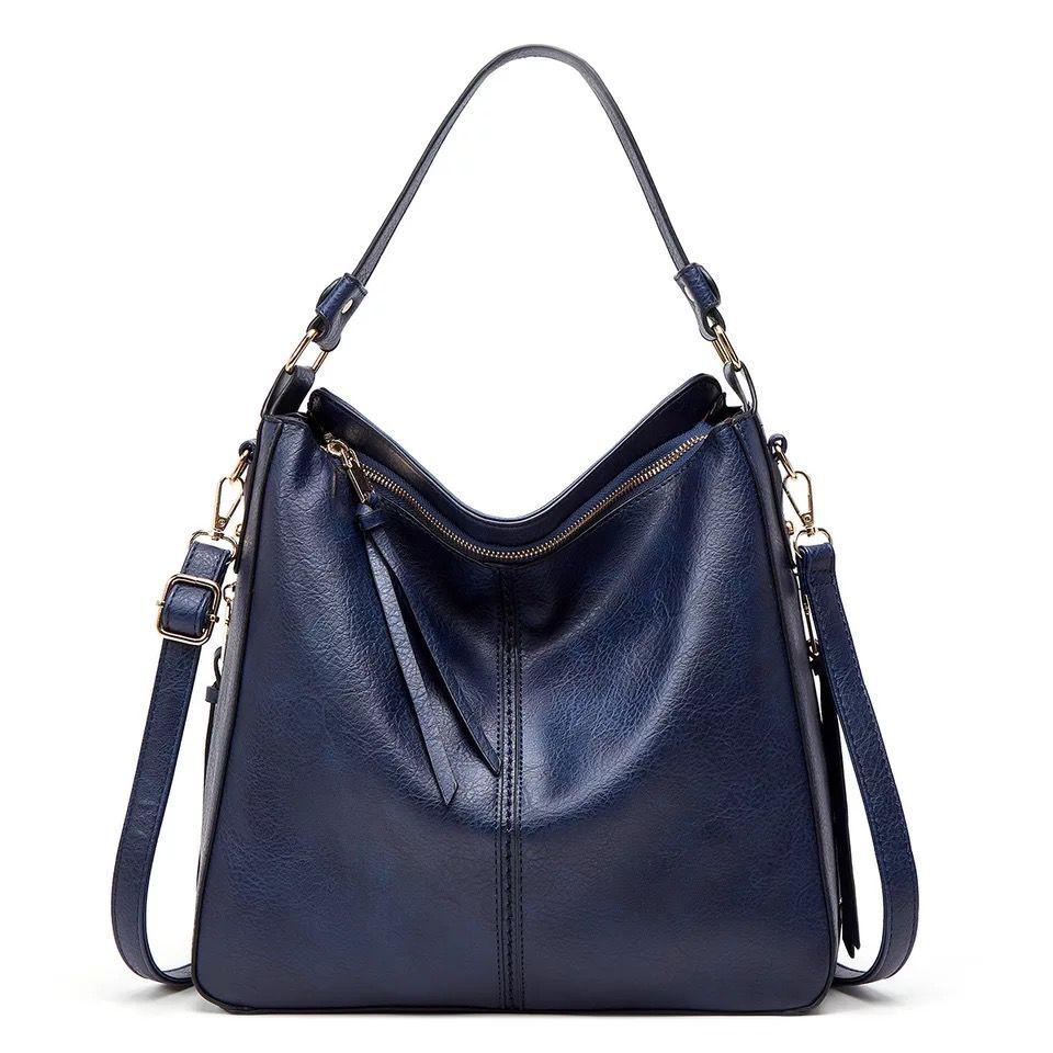 Melurie – Vintage-Style Hobo Bag Navy Blue