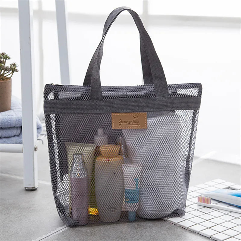 Mesh Waterproof Toiletry Storage Bag for Women | Olivia Grey B