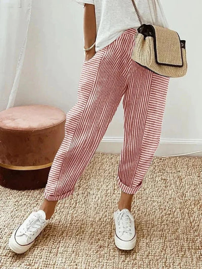 Baggy Pants with Pockets for Women | Monica Red