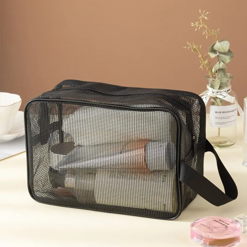 Black Mesh Travel Toiletry Bag Set for Women | Arista
