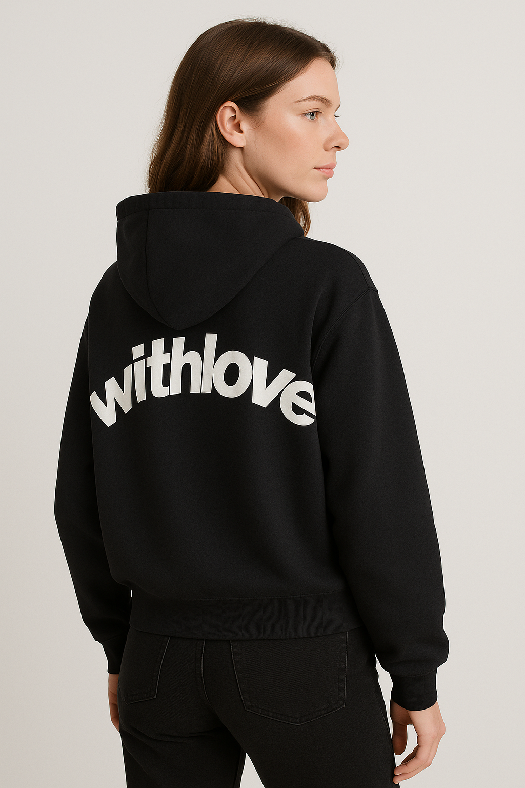 Noelle – Self-Love Statement Hoodie Black White
