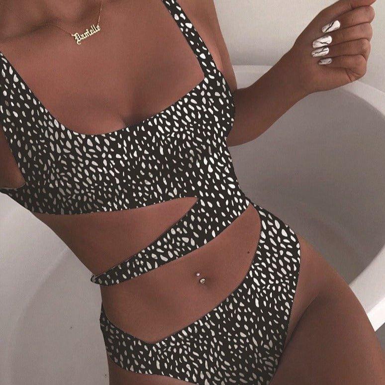 One-Piece Push-Up Swimsuit for Women | Luvira Black and white