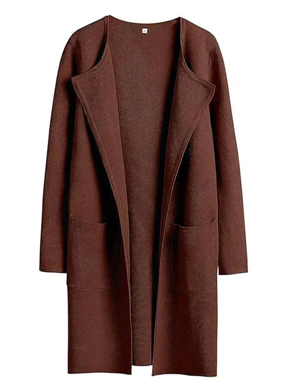 Open-Front Wool Blend Long Coat for Women | Criselda