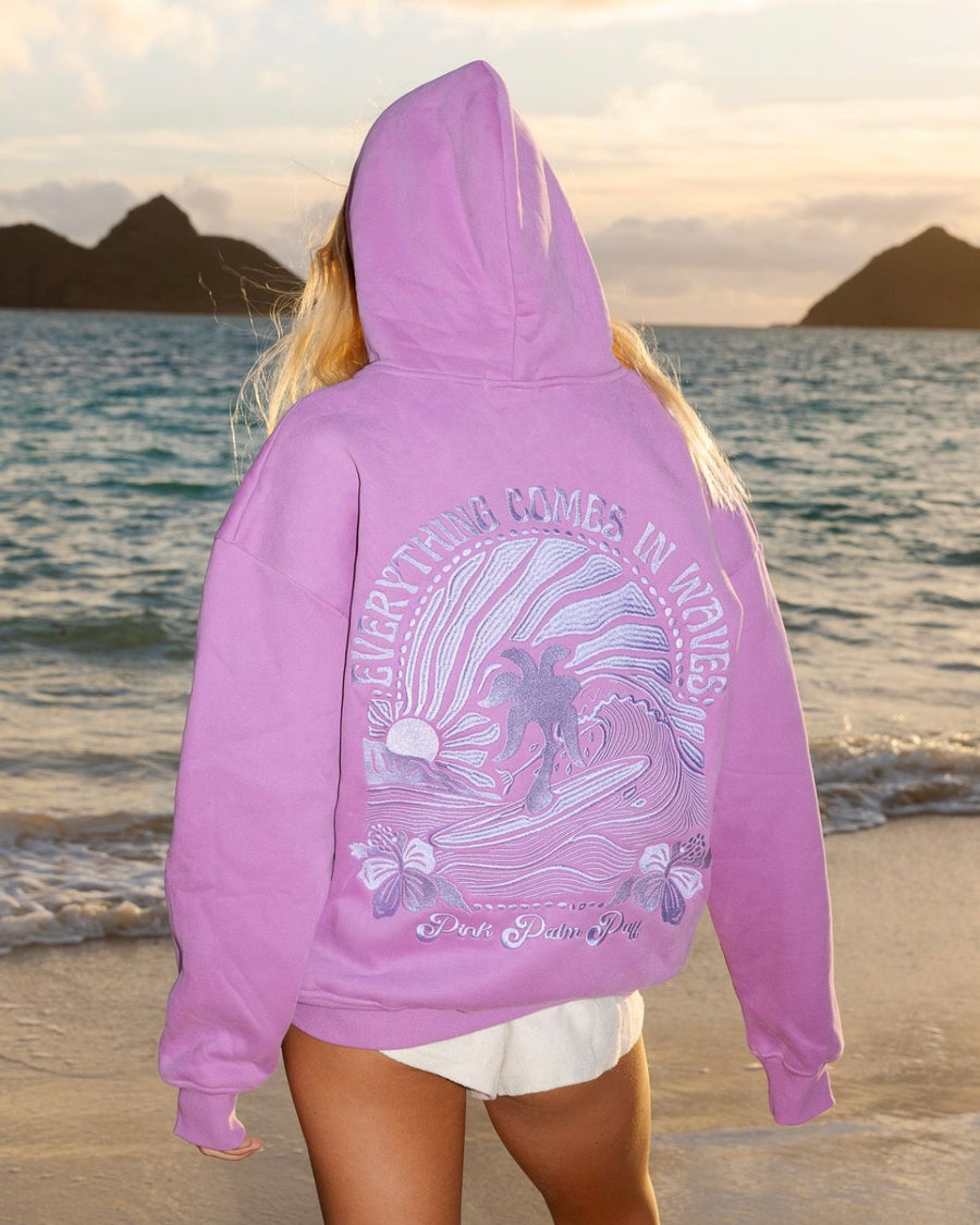 Oversized Waves Hoodie for Women | Palm Açai Waves