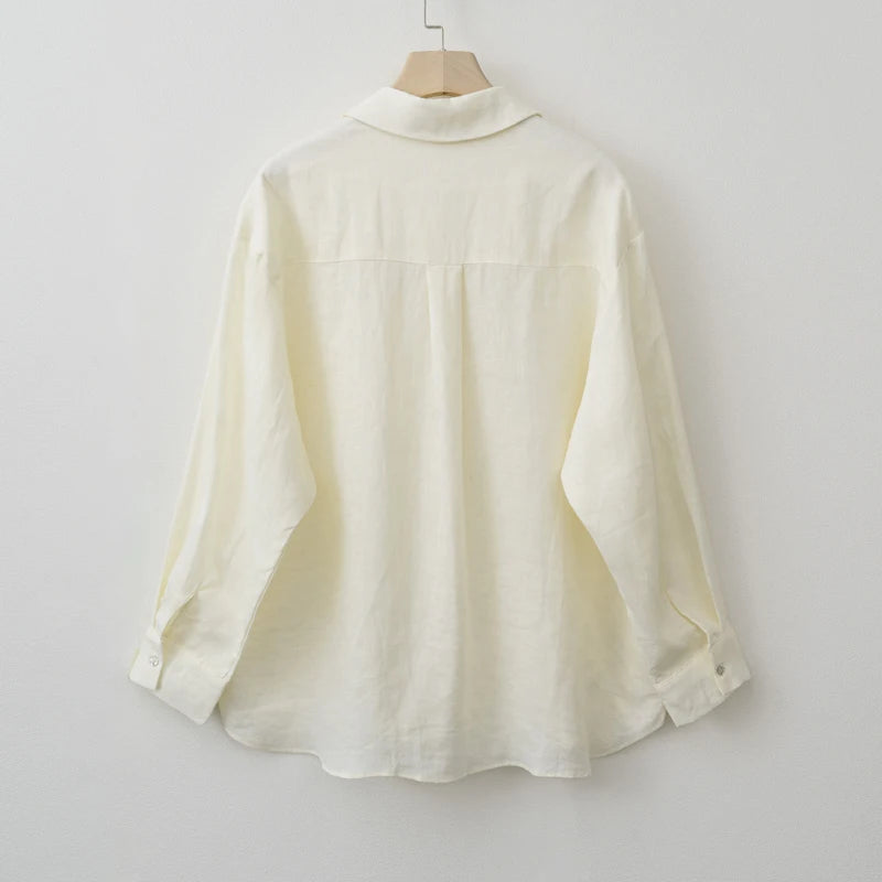 Oversized Linen Blouse Shirt For Women | Liraya