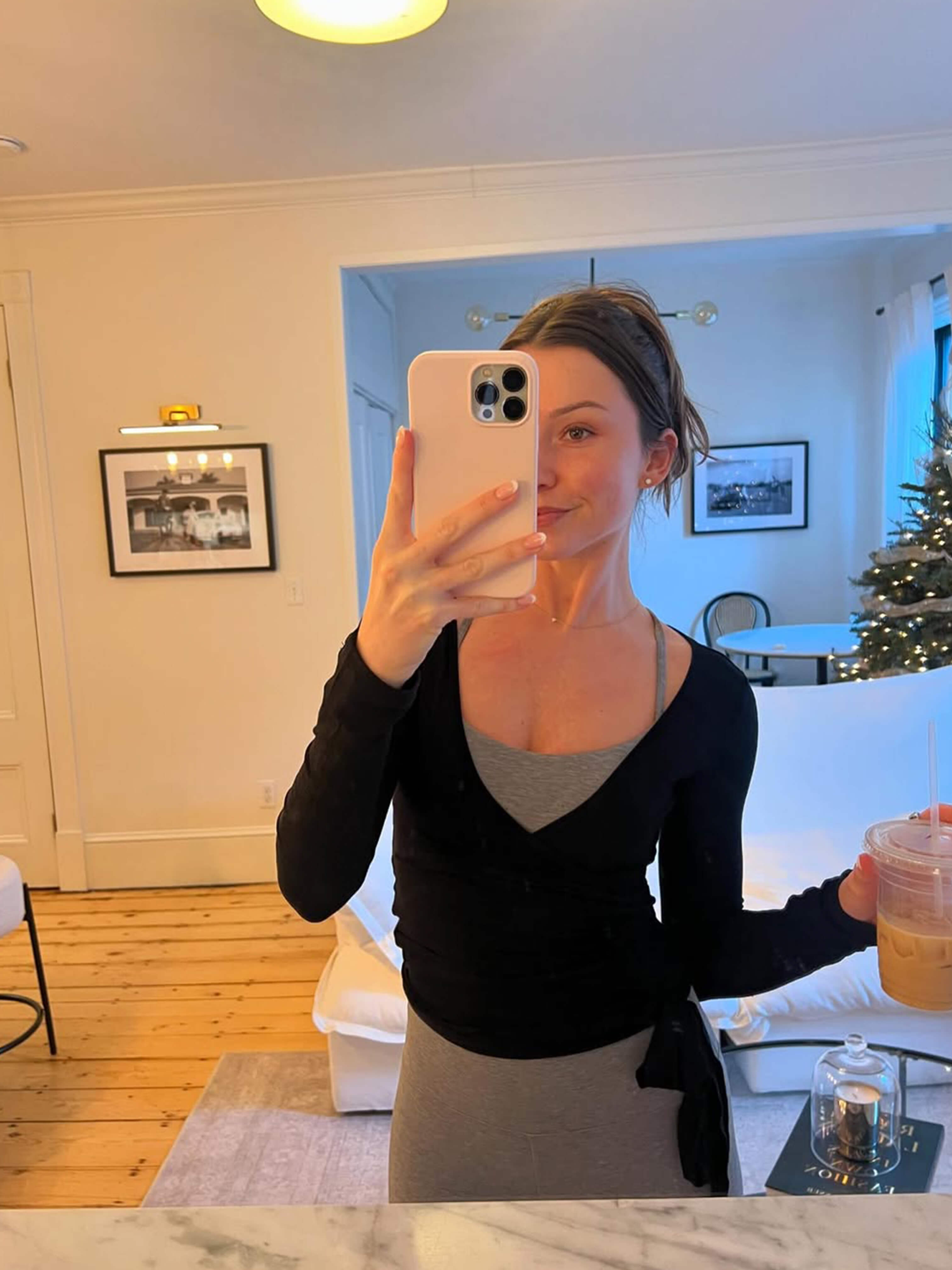 Pilates Poise Wrap Top For Women | Elanora Black One Size