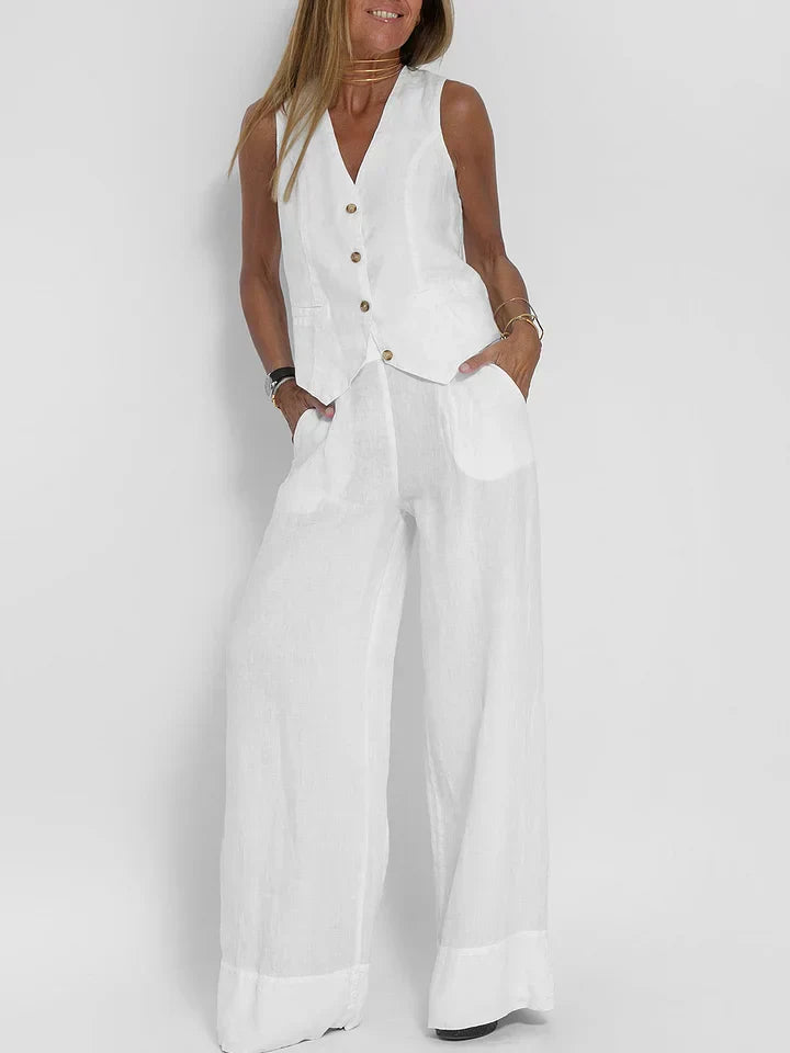 Plain Two-Piece Suit For Women | Liora White