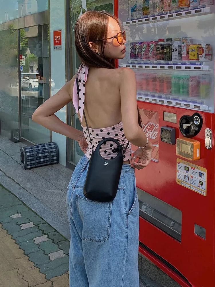 Polka Dot Print Halter Top For Women | Liraya