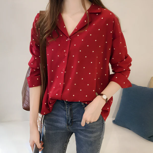 Polka Dot Blouse Shirt For Women | Liora