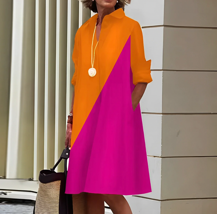 Polo Dress with Stretch Fit for Women | Daniella Orange pink