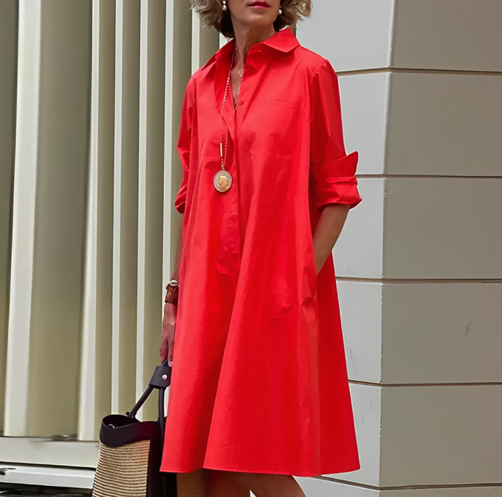 Polo Dress with Stretch Fit for Women | Daniella Red